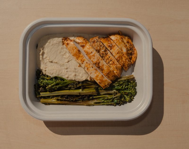 Chicken breast, broccolini and whipped white bean